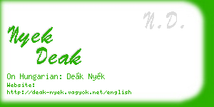 nyek deak business card
