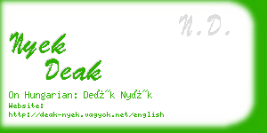 nyek deak business card